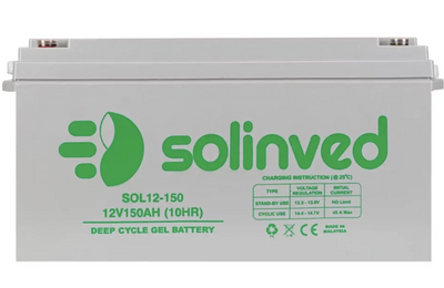 Гелевий акумулятор Solinved 150 Ah 12V для ДБЖ, котлів, інверторів Solinved_150Ah_12V фото