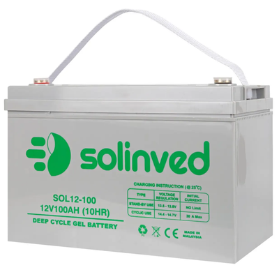 Гелевий акумулятор Solinved 100 Ah 12V для ДБЖ, котлів, інверторів Solinved1200Ah_12V фото